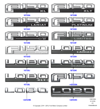 FL3Z16720C-Rh, plate (F-150 XLT/Family Carrier F150 sales emblem)