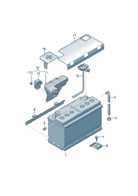 7P0915105C-Battery, filled, charging (ABSORBENT GLASS MAT BATTERY)