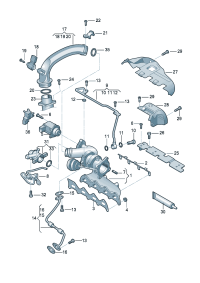 03C145702H-Turbo, exhaust manifold Supercharger