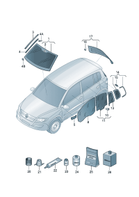 5ND845011C-Window, windshield For vehicle models with rain sensor