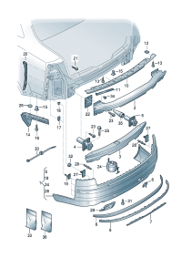 4E0807309A-Bumper Rail-crash proof