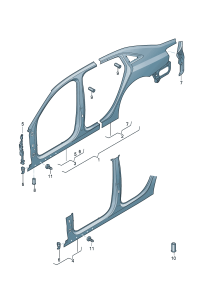 8V5810075-Frame, quarter panel