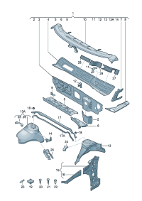 8V0802483-Plate, w/sash Crossmember