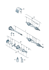 1J0407271JJ-Band f joint Shaft, half swing