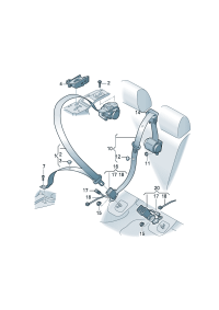 80D857805-S/belt assy-tri Automatic unit, s/belt tensioner & Holder-child seat   [Note] * * * * * *