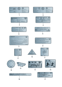 8K0010520C-Plate, caution * High voltage, contact * Ignition shutting down fr * Fan assy-engine * Pos