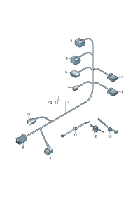 8R0973605A-Receptacle, flat contact Connector Switch assy-multi control