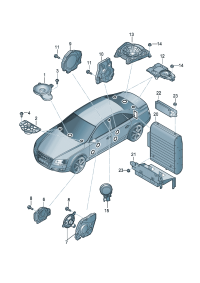 4H0035402-Speaker For w/bosch audio system The model of