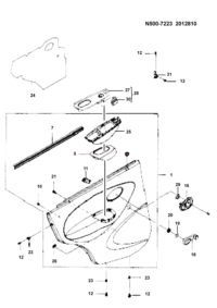 24514308-Handle, rear door pull (purple black interior style)