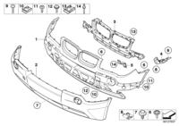 51113412716-Garnish, primed front bumper, upper
