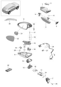 95B857541-Holder-mirror Mirror, outer