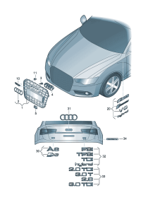 4GD853651A-GRILLE, RADIATOR