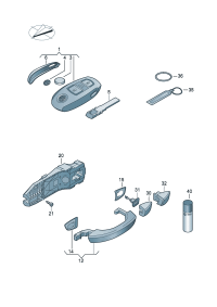 7P6837205B-Handle, outer For use without KESSY (contact-and starter Approved unit)