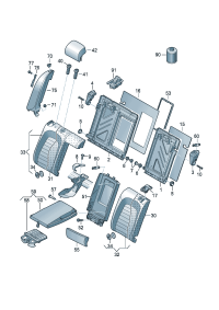 3AD885501-Mount assy., back