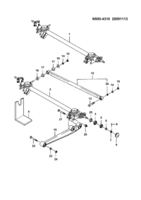 P220210051-Axle assy (replaced by 24537368 (1/2D), used by P2202-10051 before April 21, 2010, and then used by 
