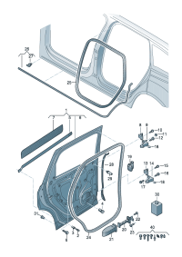 4M0839911C-Weatherstrip, door, outer (Adhesive)   Pay attention to the repair manual  D-18.01.2016