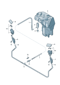 4E0955667B-Hose Washer w/headlamp Unit of the car