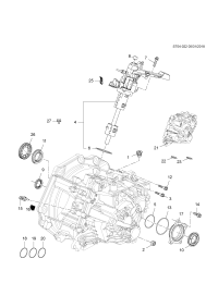 55582310-Housing (w/shift control shaft) (standard shift lever, 7 GMSQ) (55487438 replacing 55582310) (incl. 