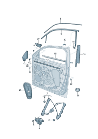 30G837461-Window regulator lh & rh Window regulator Operating device