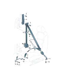 5GG857755A-W/warning contact S/belt lock assy