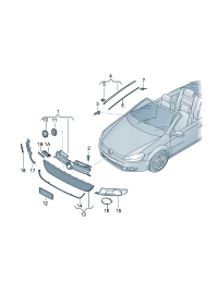 5K0853665-Ventilation grille For rear suspension Vehicle type  Cooperate as needed:
