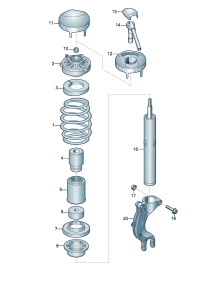 4K0413333B-Strut mounting Add-contain position: Cooperate as needed: