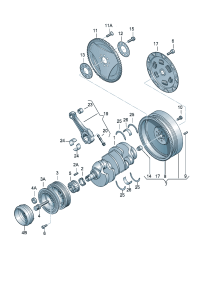 06E105561DROT-Bearing shell-crankshaft Upper (red)