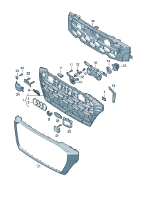 4M8853651BLALZ-Grille, radiator D -24.08.2020 (bright black)