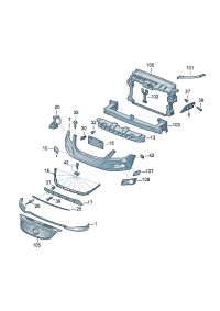 5N0805903K-Spoiler, fr Adjust with a tool For use with parking assist Vehicle type