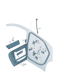 4E0833051C-Door assy-rr, lh