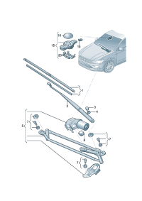19D955425-Wiper blade (Driver seat)