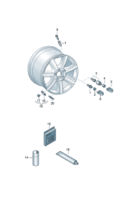 8KD601361-Rubber-valve Apply: Wheel rim-aluminium alloy