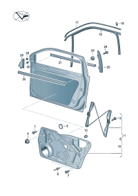 5ND83797382V-Protector plate Install a speaker (titanium black)