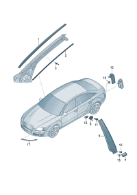 4F0853290AY9B-Guard, B- pillar For models with mldg (brilliant black)