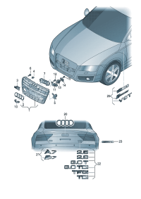 4G8853651CT94-Grille, radiator D -30.05.2011 (bright black)