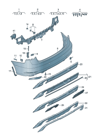 8V5807067K-Plate, bumper  Porsche panamera: Pay attention to the repair guide- Paint