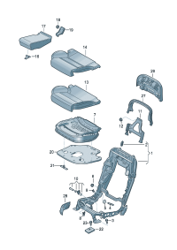 4H0885111-Tray-seat & back Motor w/seat adj