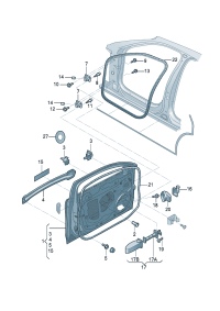 8KD831051C-Door assy-rr, lh  Porsche panamera: D-18.06.2012