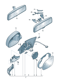 18D857507C-Cover, outer mirror For power adjustable Mirror, outer