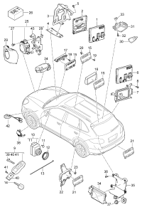 7PP907064HC-Comfortable/portable system And o/c unit (BCM)  Door assy-front   D-MJ 2014