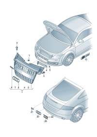 8J0853651HT94-Grille, radiator Can be used together when needed Position/multiple position (bright black)
