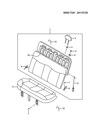 96612150-Striker, rr seat back
