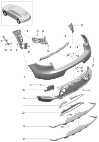95B807417G-Plate, bumper For parking Car model  Deprecated parts