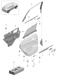 95B867061-Garnish, for door Finisher  Paint