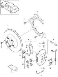 00004311037-Repair kit Shaft, rear  Mount caliper Silvery It consists of the following: Mount calipe