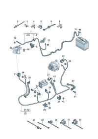 80A971228AD-Harness, for starter & Three-phase alternator, Band earth wire   D-11.02.2019