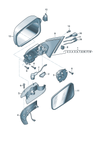 3D1857507CM-Cover, outer mirror D  -03.11.2013