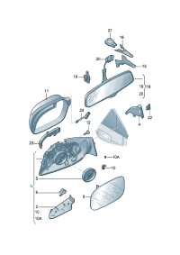 8R1857409AM-Mirror assy-outside, band Adj-power  D-MJ 2016