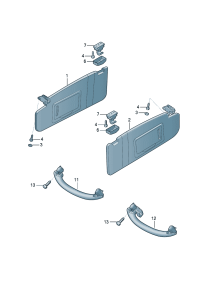 1TD857551-Sunvisor, w/shld Mirror & lid