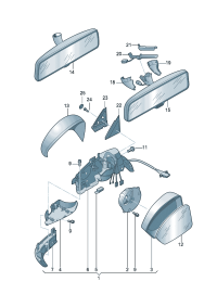 5GD857507A-Cover, outer mirror For front door mounting kit Lens, g/htn The model of